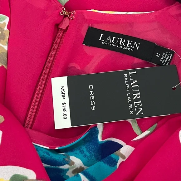 Lauren Ralph Lauren Fuchsia Floral Halter Midi Dress - Picture 14 of 16